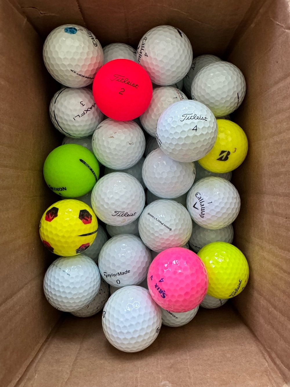 Golf Balls Mixed Lot Titleist Calloway Sporty Assorted Used 40 Golf Balls Bulk